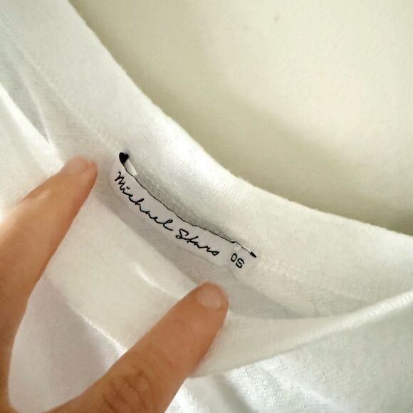 Michael Stars One-Shoulder Top in White One Size - Picture 2 of 3